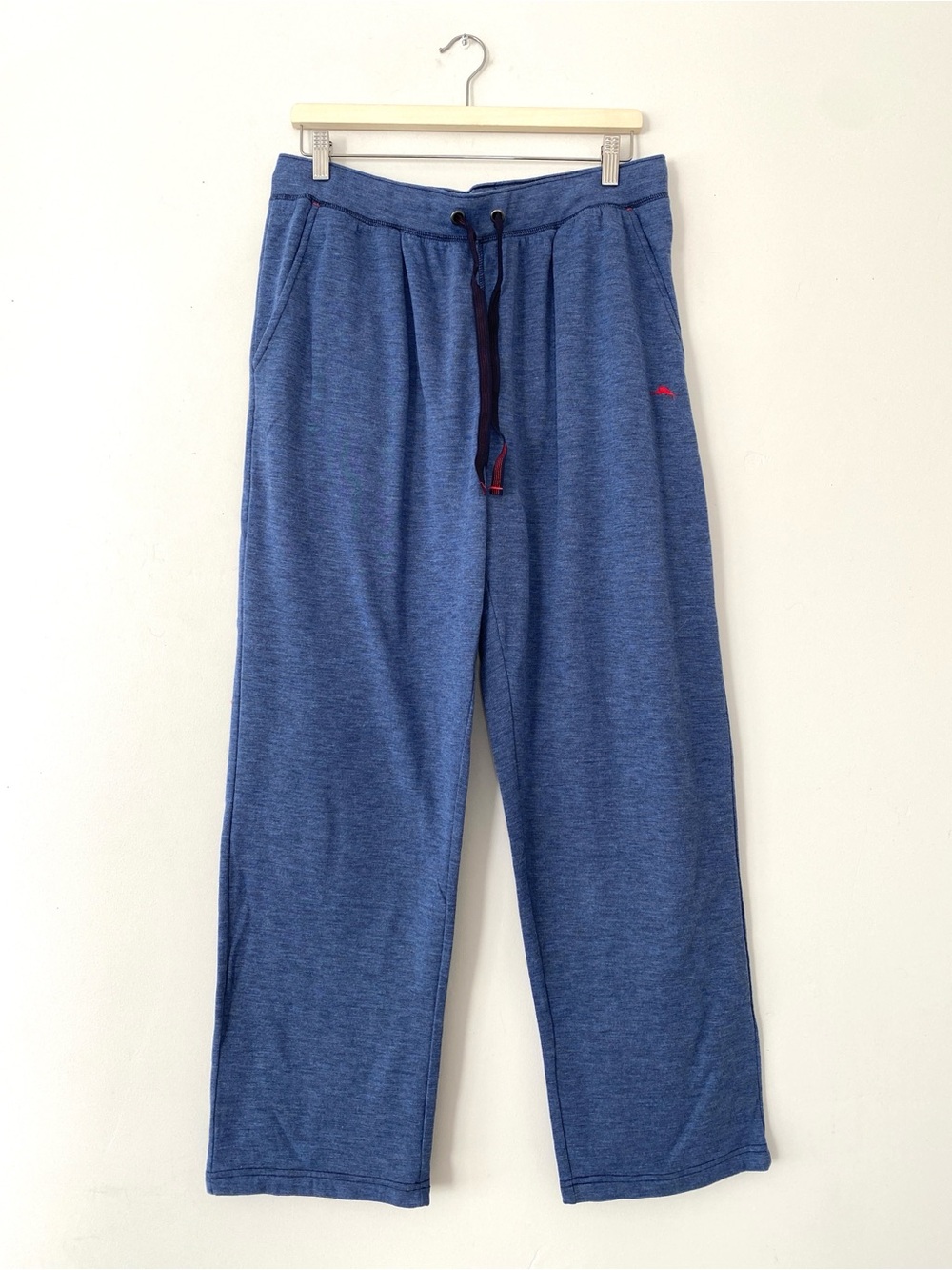 Tommy Bahama Blue Drawstring Joggers with Red Accent Sz L Loungewear Relaxed